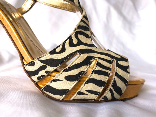 Kate Spade Size 6.5 Zebra Print Heels