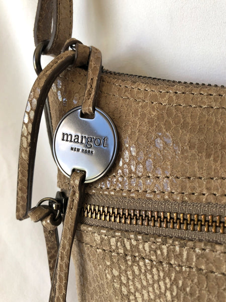 Margot Mary Scoop Tan Snakeskin Cross Body