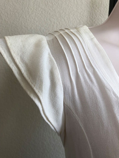 Pink Tartan MEDIUM White Silk Chiffon Top - CLEARANCE