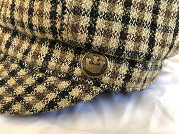 Goorin XS Tan Tweed Checked Cap