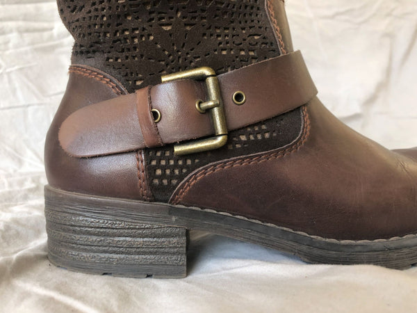 Pikolinos Size 6 Monza Brown Laser Cut Moto Boots