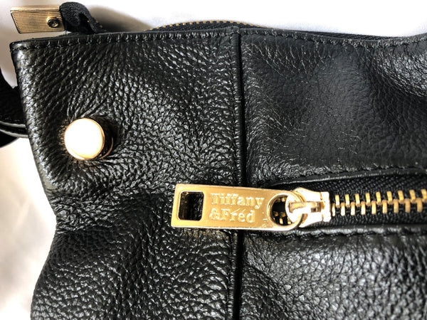 Tiffany & Fred Black Leather Shoulder Bag - CLEARANCE