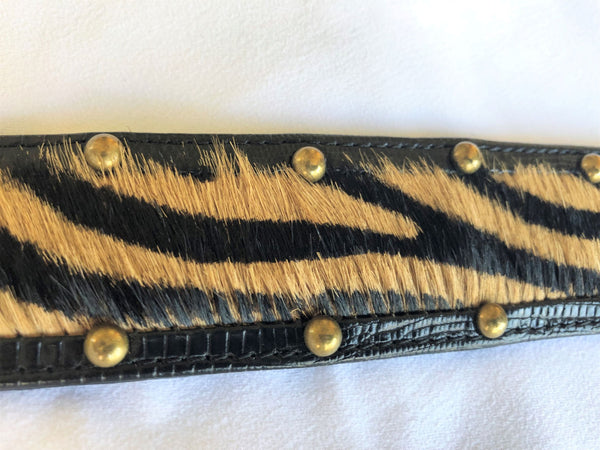 Karen Millen SMALL Black Zebra Pony Hair Belt - CLEARANCE