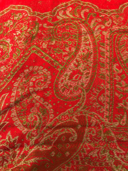 Pashmina Scarf in Red and Gold - CLEARANCE