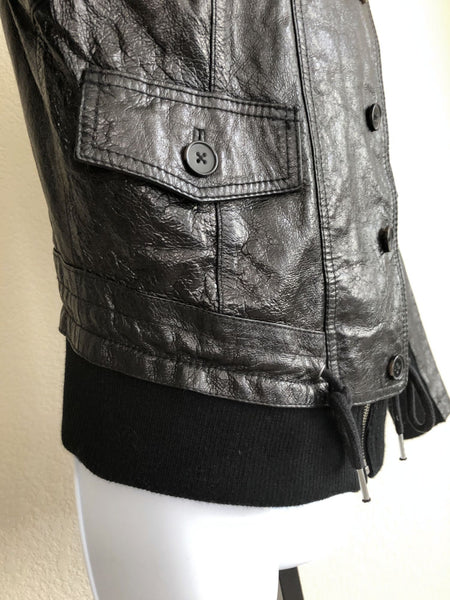 Rezrekshn by Esther Chen MEDIUM Black Leather Jacket