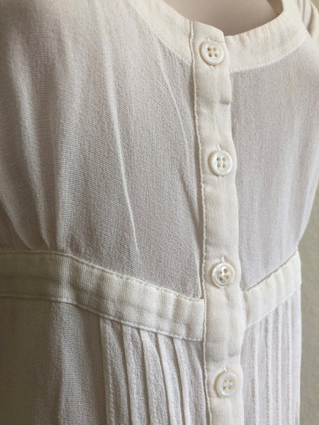 Pink Tartan MEDIUM White Silk Chiffon Top - CLEARANCE