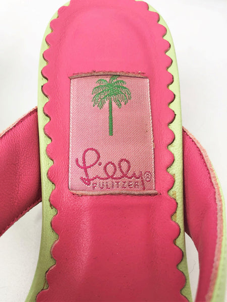 Lilly Pulitzer Size 8 Flyer Leather Thong Sandals