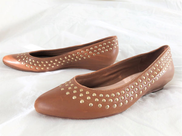 Loeffler Randall Size 8 Shireen Caramel Studded Flats