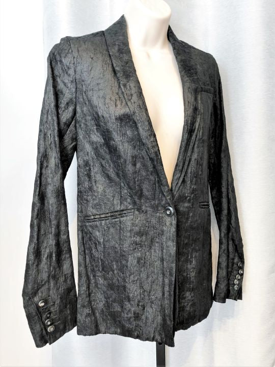 J Brand Size 2 Charcoal Metallic Blazer - CLEARANCE