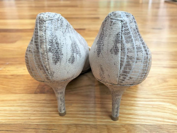 Jimmy Choo Authentic Size 6.5 Irena Cream Snakeskin Pumps