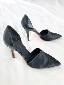 VINCE Size 6 Claire Black Calf Hair Pumps