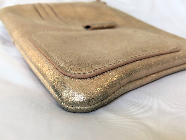 Anthropologie Rose Gold Leather Pouch - CLEARANCE