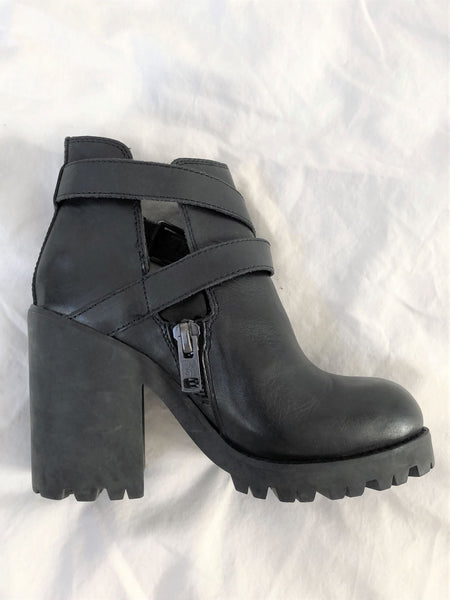 ASH Size 6.5 Pure Black Chunky Boots