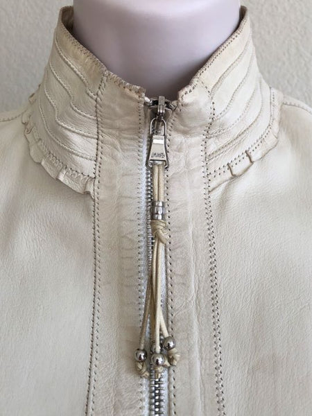 Benedetta Novi MEDIUM Vintage Ivory Leather Jacket - RARE!
