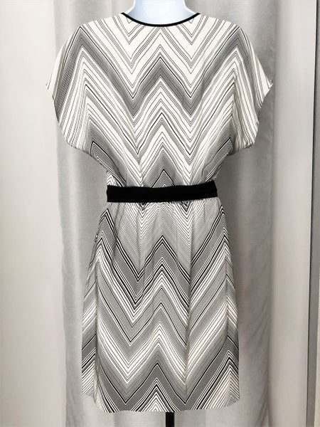 Trina Turk SMALL white Zig Zag Silk Dress