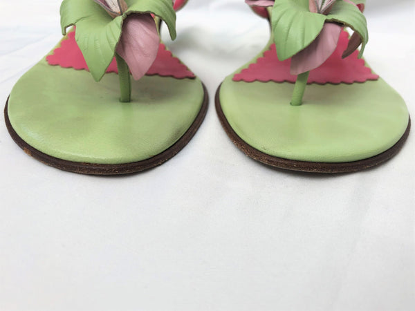 Lilly Pulitzer Size 8 Flyer Leather Thong Sandals
