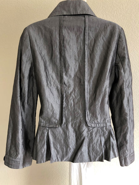 People Like Frank Size XS Gray Ruffle Hem Blazer