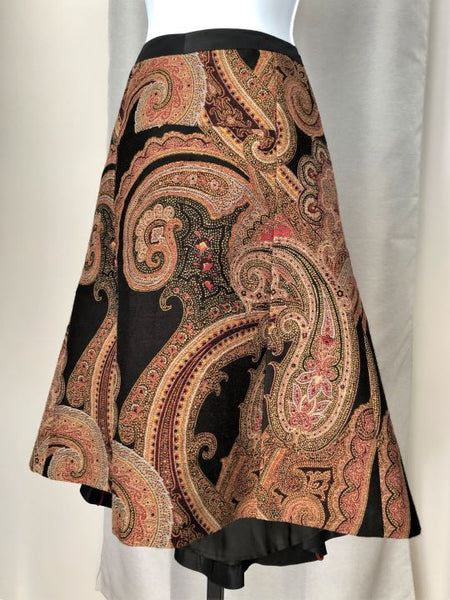 ETRO Authentic SMALL Black and Red Paisley Skirt