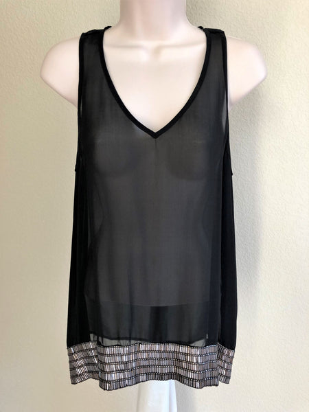 Fifteen Twenty Size XS Black Beaded Tank