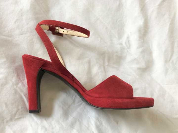 PRADA Authentic Size 6 Red Suede Sandals
