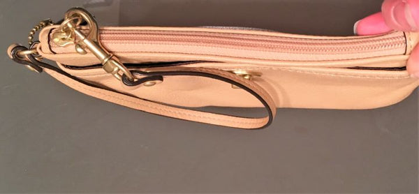 COACH Tan Leather Wristlet - CLEARANCE