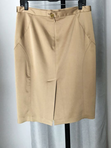 BCBGMaxazria Size 8 Gold Pencil Skirt
