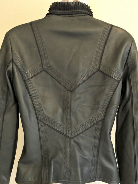 Danier Size XS Dark Gray Leather Jacket