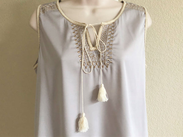 Comme Toi Anthropologie MEDIUM Gray Tank Top