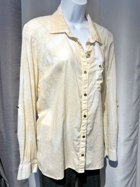 Michael Kors Size XL Cream Tie Dye Shirt