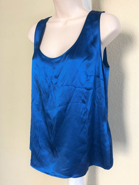 ESCADA NEW MEDIUM Blue Silk Tank Top