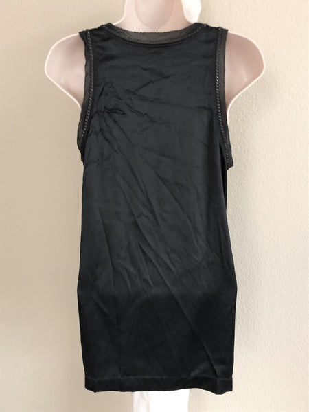 Theory NEW SMALL Carmelita Silk Chain Trim Tank