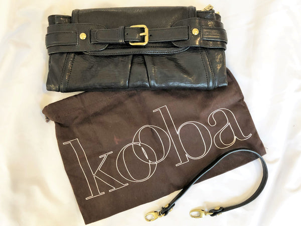 Kooba Black Leather Clutch Bag