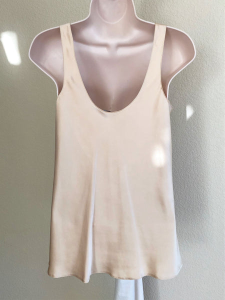 VINCE Size 2 Beige Satin Tank Top