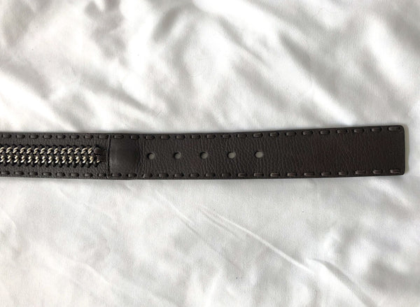 Michael Kors SMALL Brown Leather and Chain Belt