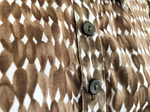 WORTH Size 2 Brown Print Ruched Blouse