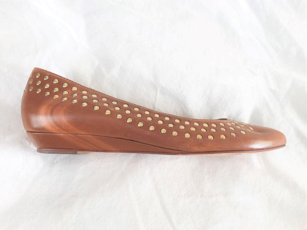 Loeffler Randall Size 8 Shireen Caramel Studded Flats