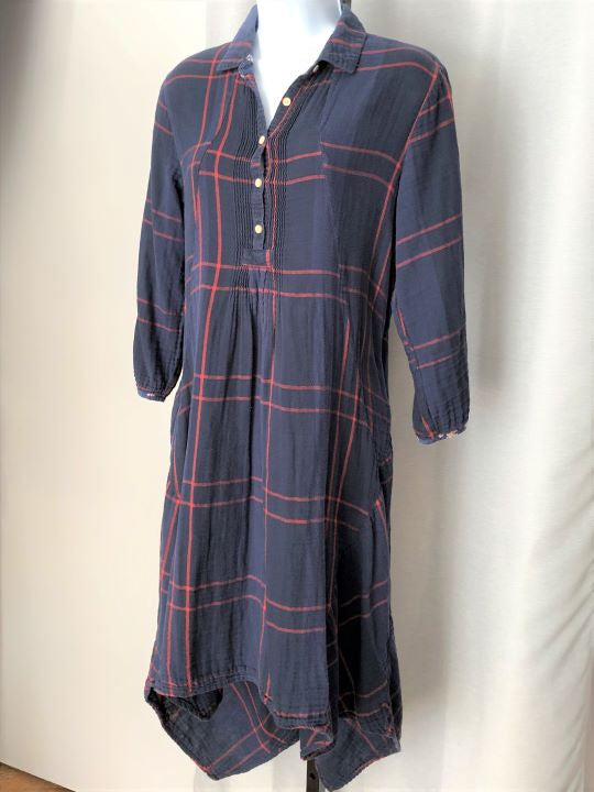 Isabella Sinclair Anthropologie Small Navy Flannel Dress - CLEARANCE