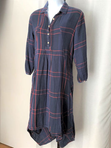 Isabella Sinclair Anthropologie Small Navy Flannel Dress