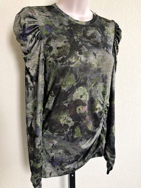 WORTH NEW Size 2 Green Floral Ruched Top