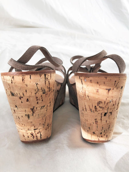 Roberto Del Carlo Size 5.5 - 6 Taupe Suede Sandals