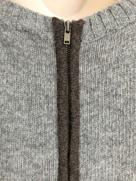 BCBGMaxazria Size XS Gray Back Zip Sweater