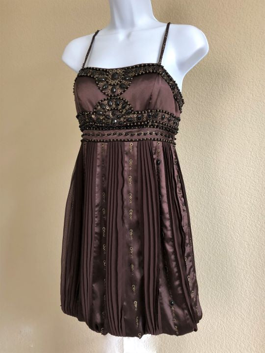 Sue Wong Size 0 Brown Beaded Dress