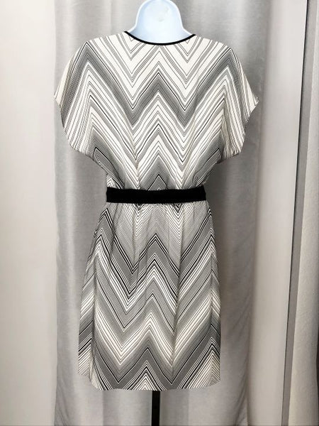 Trina Turk SMALL white Zig Zag Silk Dress