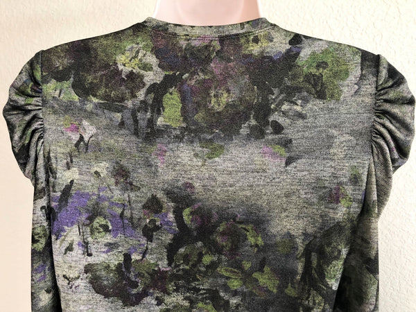 WORTH Size 2 - NEW - Green Floral Ruched Top