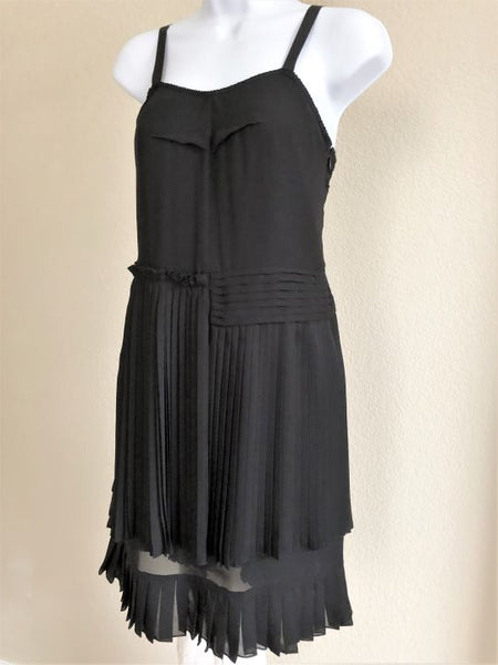 See by Chloe Size 4 Black Pleated Dress - $500 RETAIL