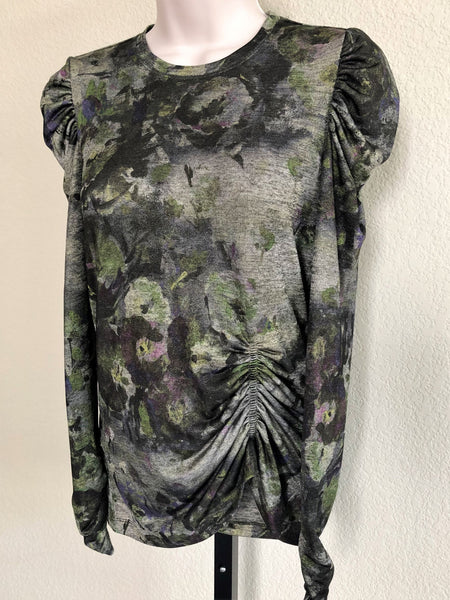 WORTH NEW Size 2 Green Floral Ruched Top