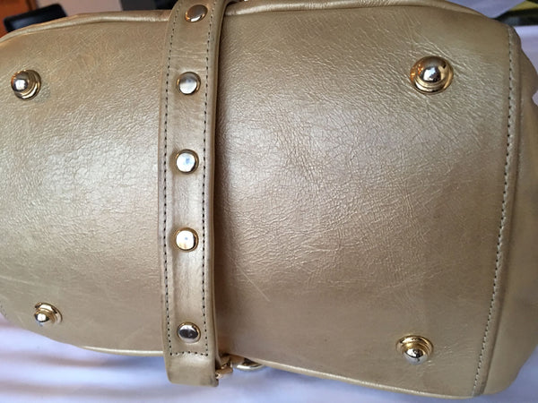 Botkier Gold Leather Trigger Shoulder Bag