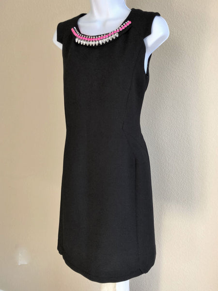 McGinn Anthropologie Size 6 Black Rhinestone Dress