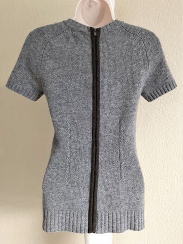 BCBGMaxazria Size XS Gray Back Zip Sweater