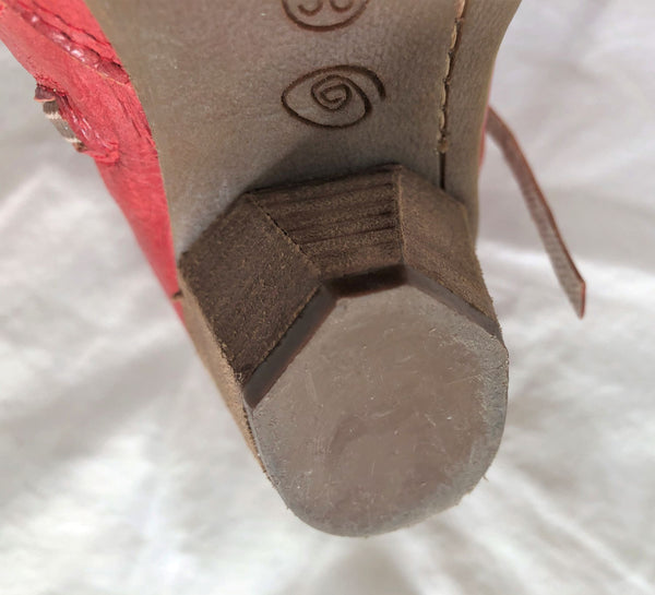 Khris Size 5.5 Red Leather Bootie - CLEARANCE